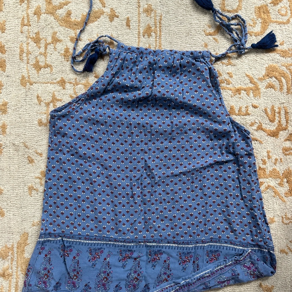 Blue Patterned Women's Top